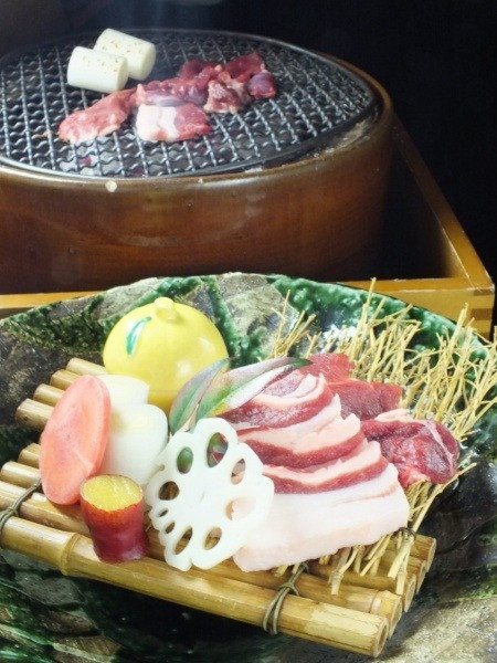 京野菜と天然 猪の炭焼